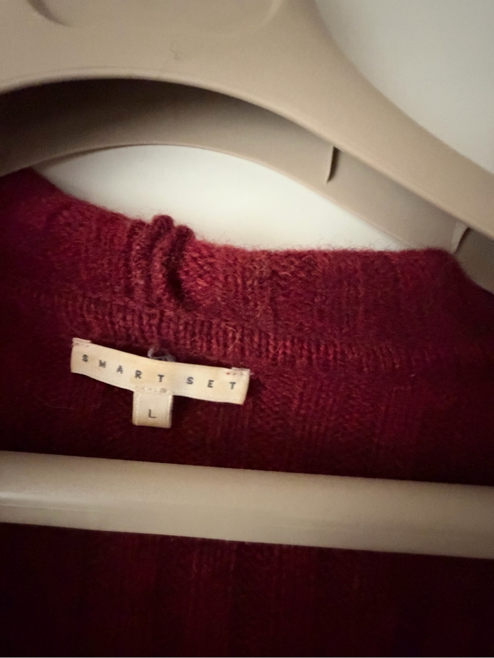 Smart Set Ribbed Hooded Open-Front Cardigan - Wine - Picture 5 of 9